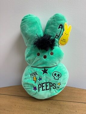 PEEPS Punk Plush Bunny Toy in Mint Green 15 inches